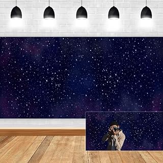 10x8ft Starry Night Backdrop for Photography Night Sky Stars Universe Space Starry Galaxy Stars Starry Sky Background Birthday Wedding Baby Shower Party Banner Decorations Cake Table Props