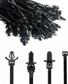 120 Packs Car Mount Wire Tie, Nylon Push Mount Cable Zip Tie Strap Self-Locking Tie,Fastener Cable Clips for Sorting Out Cable and Wire Clearly, Household Construction Electronic Auto Industry