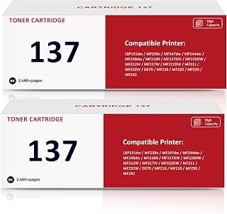 137 Toner Cartridge 2-Pack Replacement for Canon 137 CRG-137 CRG137 Black