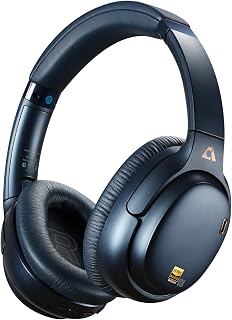 1Mii E700 Noise Cancelling Headphones Bluetooth Wireless Hi-Res LDAC,Indigo | Hybrid ANC, 75H Battery, Deep Bass, Comfortable Over Ear for Commuters & Traveler, aptX Low Latency for TV & Airplane