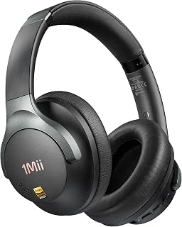1Mii Hybrid Active Noise Cancelling Bluetooth Headphones with Game Mode | Over Ear Headphones Wireless Bluetooth 6.0 Low Latency, Hi-Res Audio, Clear Calls, 100H Battery Comfortable for Travel Office