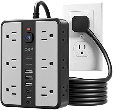 2400J Surge Protector Power Strip with 12 Outlets, 6 USB (3 USB C), 6 FT