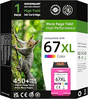 67XL Color Ink Cartridge Compatible for HP 67 Color Ink Cartridge(1 Color)