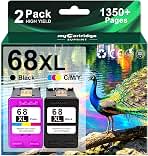 68 6155e 6555e 68XL Ink Cartridges Black/Color Combo Pack Replaced for HP68
