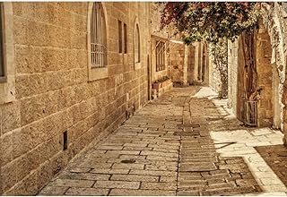 8x6ft Jerusalem City Street Backdrop Vintage Brown Jerusalem Bricks