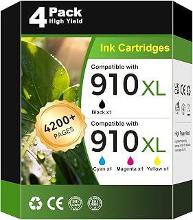 910 910XL Ink Cartridges Combo Pack Compatible for HP 910 Ink 8025e 4 Pack