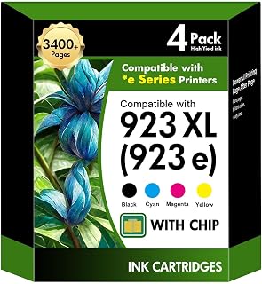923XL 923 8130e 8125e Ink Cartridges Combo Pack for HP Printers OfficeJet Replace for HP923 923e XL Black and Color Ink Cartridge for HP Printer Office Jet Pro 8135e 8120 8130 8138e 8124e 8139e 8122e