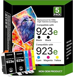 923XL 923 Ink Cartridges for HP Printers 8130e 8125e 8135e with Chip 4 Pack | Replacement for HP 923XL Ink Cartridges Combo Pack Works with HP OfficeJet Pro 8120e 8138e 8139 8120 8130 High-Yield 923e Ink