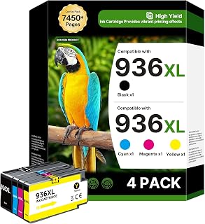 936XL Ink Cartridge Combo Pack Compatible with HP 936XL High Yield 4 Pack