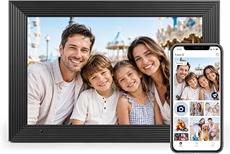 AEEZO Digital Picture Frame, 10.1'' WiFi Electronic Photo Frames with 32GB Memory, 1280 * 800 IPS HD Touch Screen, Auto-Rotate Easy Setup via AiMOR APP, Gifts for Parents and Grandparents White