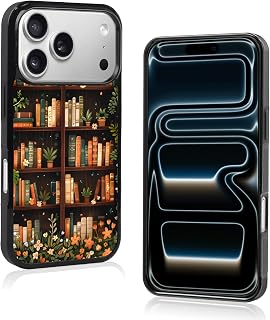 Aesthetic Floral Bookshelf Book Phone Case Compatible with iPhone Air Case 6.5 Inch, TPU Shockproof Protection Vintage Flowers Bookish Art Reading Book Lover Gifts Phone Case for Girl Women Cover