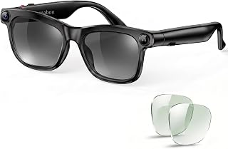 AI Smart Glasses with 4K EIS POV Camera & Photo Capture/Video Recording, AI Assistant/Object Recognition, Translator, Open-Ear Audio, Bluetooth Sunglasses+ Photochromic Lenses, Vlog Tech Gift
