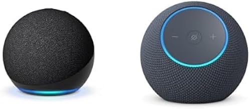 Amazon Echo Dot (newest model) Charcoal & Echo Dot Max (newest model) Graphite Bundle - Alexa Speakers with 3x Bass & Room-Filling Sound