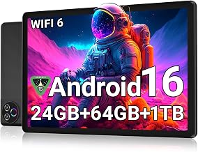 Android 16 Tablet 10 Inch, 24GB RAM 64GB ROM 1TB,HD IPS,Fast WiFi 6, BT 5.4
