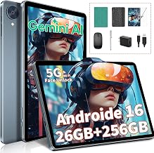 Android 16 Tablet with Keyboard, 10 inch Tablet with 26GB+256GB+2TB Expand | 2026 Gemini AI Tablet PC with 8-Core, 5G WiFi, 8000mAh, GPS, GMS, Electronic 2 in 1 Tablet with Case, Mouse, Stylus (Green)
