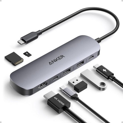 Anker | Refurbished USB C Hub, 7in1 Multi-Port USB Adapter for Laptop/Mac, 4K