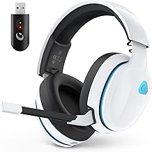 AOC 2.4GHz Wireless Gaming Headset for PS5, PS4, Switch, 45Hr, Blush Pink