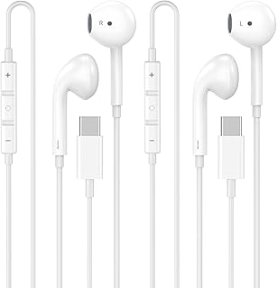 [Apple MFi Certified USB C Headphones for iPhone 17 16 15 Pro Max | 2 Pack Wired Earbuds/Earphones USB C with Built-in Remote to Control Music, Phone Calls, and Volume, Plug and Play