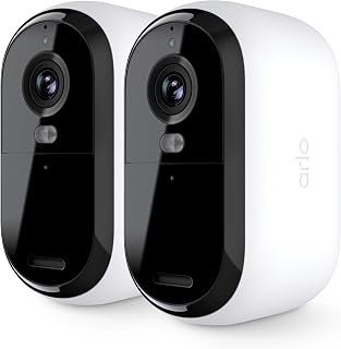 Arlo Essential Security Cameras Wireless Outdoor 1080p HD (2nd Gen, 2023 Release) - Battery Power, Person Recognition, Package Detection, Animated Preview, 1-Month Trial of Secure Plan, 3 Cam, White