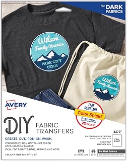 Avery Heat Transfer Paper, 8.5" x 11", for Dark Fabrics, 5 Sheets