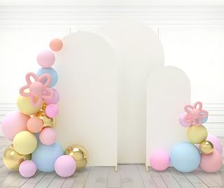 Babenest 3pcs Lvory Wedding Arch Backdrop Cover for Party 5FT/6.6FT/7.2FT