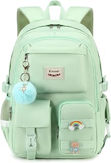 Backpack for girls Laptop Backpacks 15.6 Inch College Cute Bookbag Anti Theft Primary Elementary School Bag Casual Daypack for Teens Girls Women Students (Green