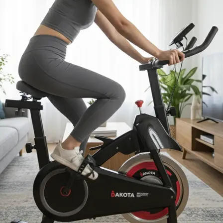 Bicicleta Fija Spinning Magnética Dakota Conexión Inalámbrica Negro