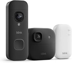 Blink Battery Doorbell 2K+ (newest model) and Outdoor 2K+ (newest model) — Wireless smart security, 2K video, enhanced audio. Sync Module Core included - 1 Camera + Battery Doorbell 2K+ (Black)