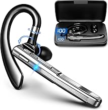 Bluetooth Headset Noise Canceling,Wireless Earpiece with Mic for Work | Bluetooth 6.1,100H Playtime,500mAh Charging Case,Hand-Free Calling with Mute Button for Business,Trucker,Office,Driving
