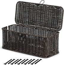 Cable Management Box, Cord Organizer with Lid & Cable Ties - Black Set | Handmade Open Slots Cord Hider Outlet Covers for Power Strip TV PC Router Charger Under Desk Storage