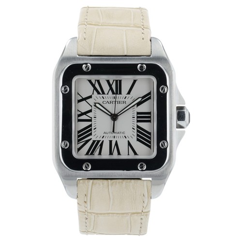 Cartier Santos Silver Dial Stainless Steel 38mm Automatic Men’s Watch W20073X8
