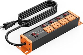 CCCEI 12 Gauge Heavy Duty Surge Protector, Red, 25FT, 1