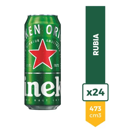 Cerveza Heineken Rubia Lata 473ml 150 Años Pack X24 La Barra
