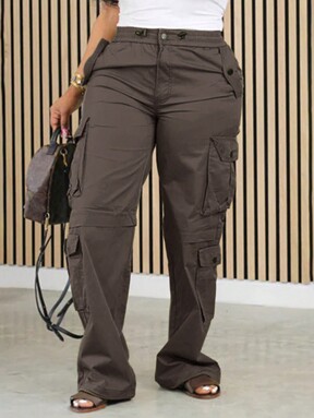 Chicsale Womens Cargo Pants With Large Pockets Streetwear Style Comfortable Fit And Versatile Design Ideal For Casual Outings And Everyday Wear Perfect For Fashion Forward Women Flash Sale