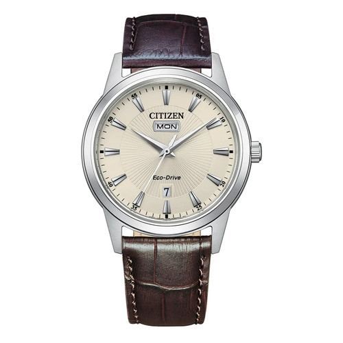 Citizen Men's Classic Day Date Window Brown Eco-Drive Watch 40MM AW0100-19A