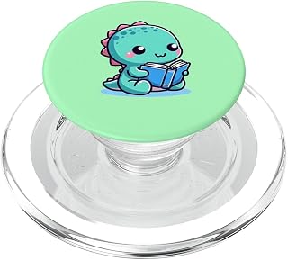Cute Dinosaur Reading Book PopSockets PopGrip for MagSafe