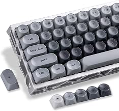 dagaladoo PBT Keyboard keycaps,Grey moa keycaps Jelly