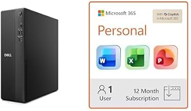 Dell Slim Desktop AMD Ryzen 5 150, 16GB RAM, 512GB SSD, Windows 11 Home + Microsoft 365 Personal 12-Month Subscription Bundle