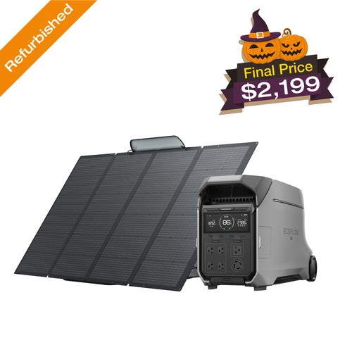 EcoFlow DELTA Pro 3 4kWh+400W Solar Panel Solar Generator Certified Refurbished