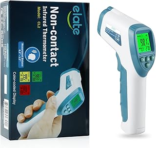 Elate Forehead Thermometer Digital Infrared No-Touch | Fever Alarm, Home Medical Grade for Nurse Accessories, Newborn Essentials