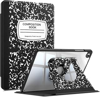 Fintie 360 Degree Rotating Case for Samsung Galaxy Tab A11+/ A9+, Comp Book | Metal Swiveling Ring Stand, Slim Clear Back Cover, PC & TPU Protection, Auto Sleep/Wake, for Students, Home Office