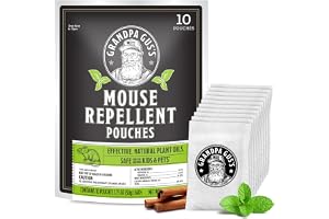 Grandpa Gus's Mouse Repellent Pouches, Peppermint & Cinnamon, Pack of 10 | Plant-Based, Natural Rodent Repellent and Nesting Prevention for Homes/Cabin/Garages/Storage/Vehicles, Kid & Pet Safe