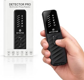 Hidden Camera Detector, Privacy Scanner for Bug, GPS Tracker & Wireless Signal, Portable RF Detector Privacy Protector for Travel, Hotel, Car & Office (Oil Black)