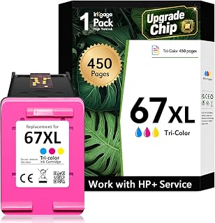 High Yield 67XL Tri-Color Ink Cartridge for HP Ink 67 XL Compatible for DeskJet 2700e 2700 2800 2855e 2827e 2755e 2755 4155e 4255e 2734e 2852 for Envy 6000 6055e 6455e Printer, 1-Tri-Color