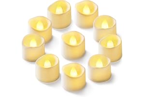 Homemory 12Pcs Flickering Flameless Candle Battery Operated, 200+Hours Fake Electric LED Tea Lights for Votive, Centerpiece Table Decorations, Wedding, Aniversary, Halloween, Christmas