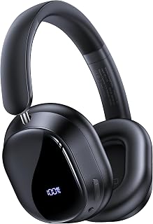 Hybird Active Noise Cancelling Bluetooth 6.4 Headphones Wireless 140 Hrs Playtime ANC & Battery Display Over Ear Headphones With ENC Mic Hi-Res Audio Comfort Earcup Headphones for Travel Game Music
