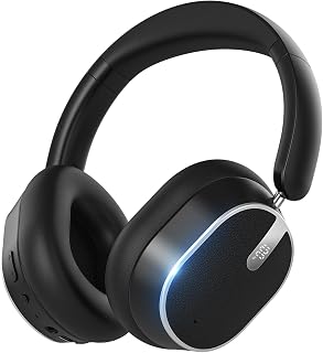 Hybrid Active Noise Cancelling Bluetooth Headphones Wireless Headphones | Over Ear, 120H Playtime, Hi-Res Audio, Deep Bass, Memory Foam Ear Cups for Home Office Travel Black