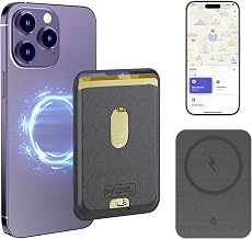 IKT for Magsafe Wallet, Work with Apple Find My Tracking, Strongest Magnetic Leather Card Holder Wallet for iPhone 17/16/15/14/13/12 Pro Max Air Plus, Wireless Charging, 3-Cards RFID Holder, Black
