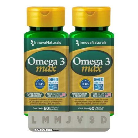 Innovanaturals Omega 3 Max X2 Sin Sabor con Pastillero Legend Nutrition