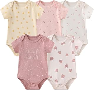 JELYLOVE Unisex 5-Pack Baby Boy Girl Bodysuits New Born Boy Girl Clothing